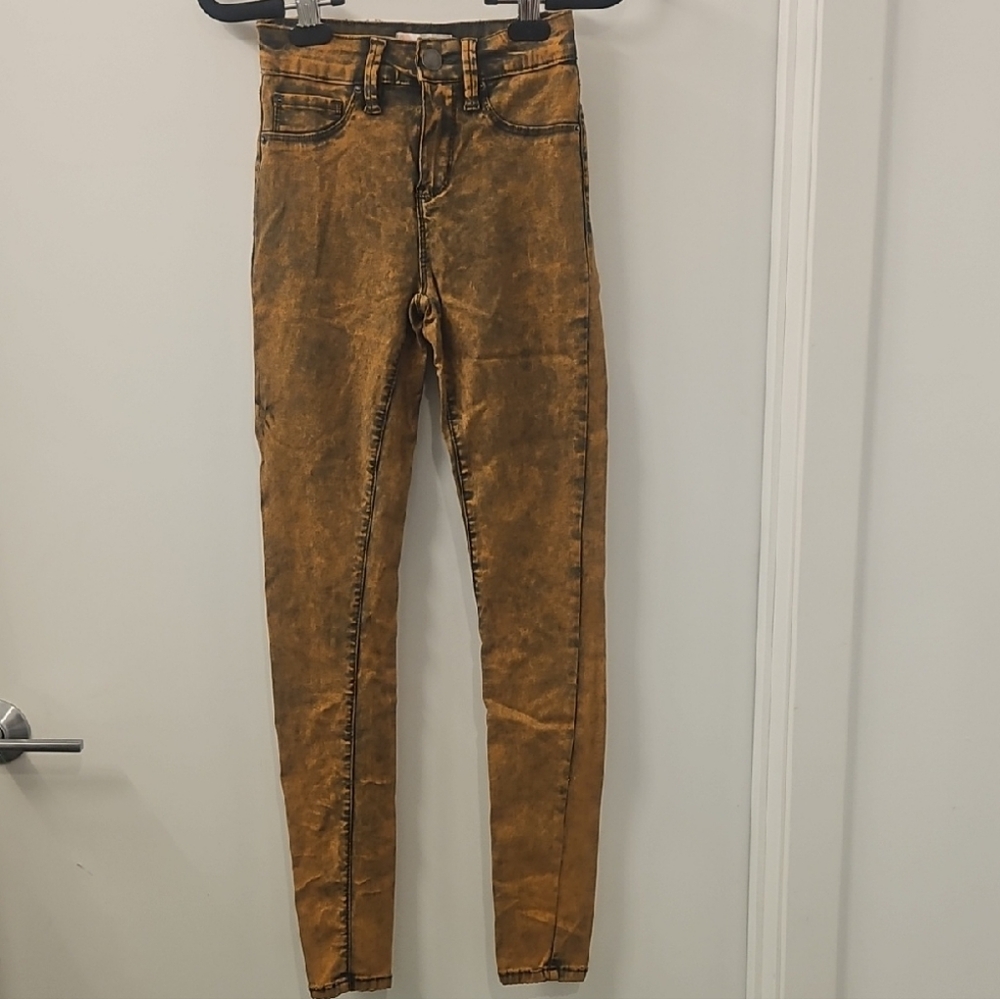 YMI Black and Gold Acid Wash Jeans